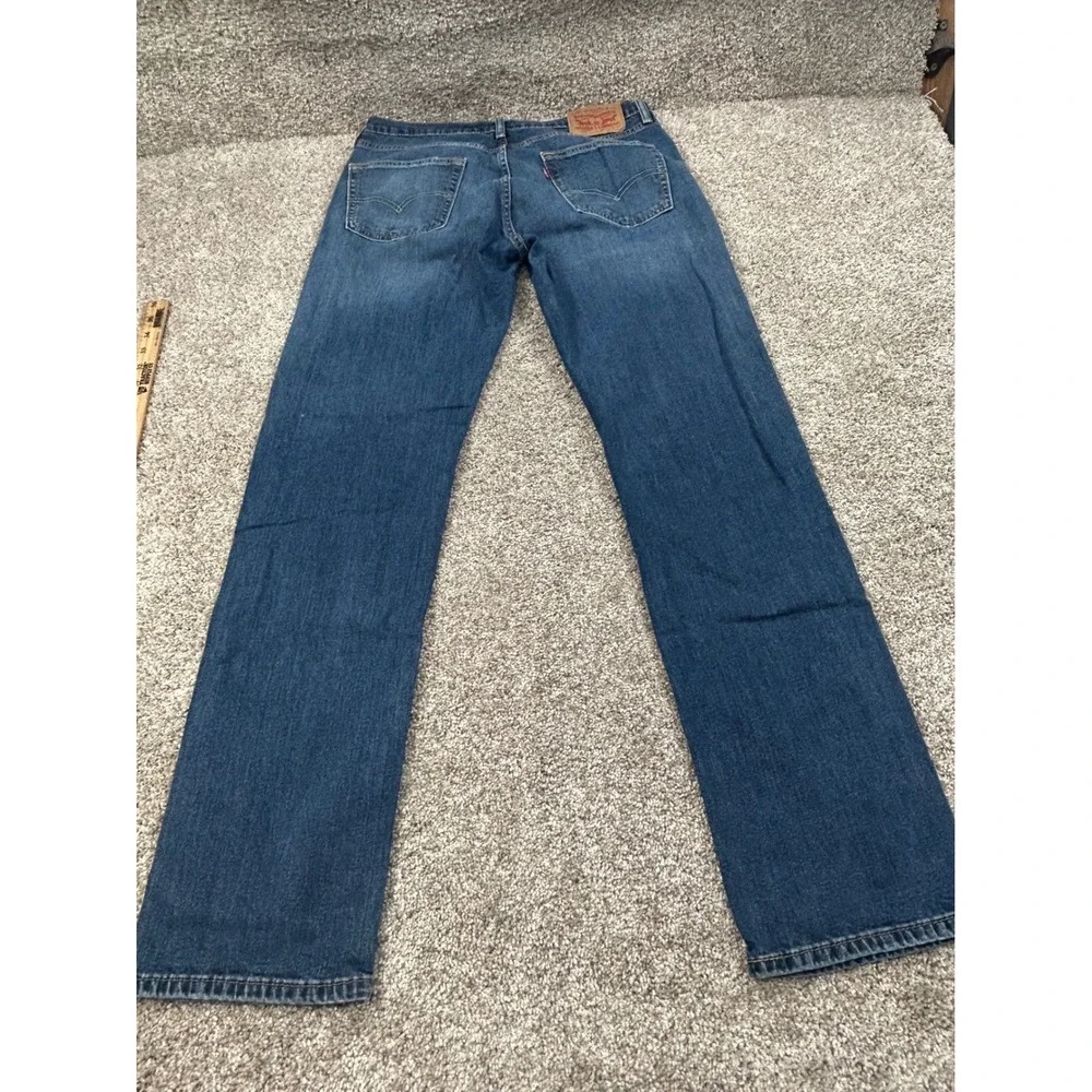 Levis 514 Straight Fit Mens Blue Denim Jeans W33 L34 Medium Wash Stretch #0755